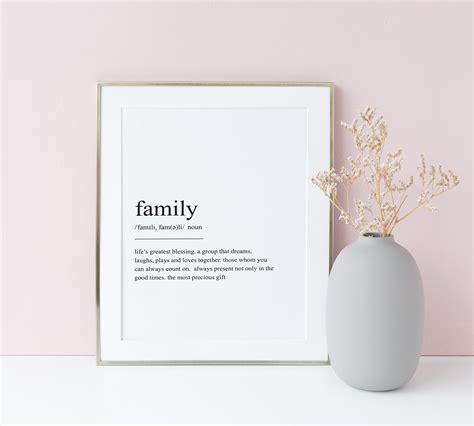 Family Definition Print, Wall Art Print, Quote Print, Wall Art ... - muktibox.com