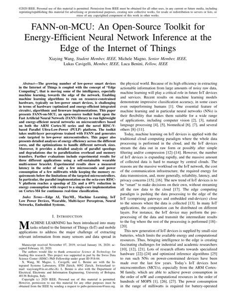 FANN-on-MCU: An Open-Source Toolkit for Energy-Efficient …