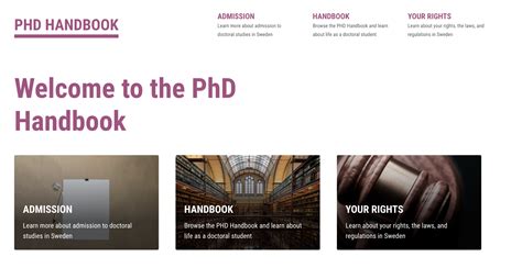 FAQ for new PhD students SCI internal pages - KTH