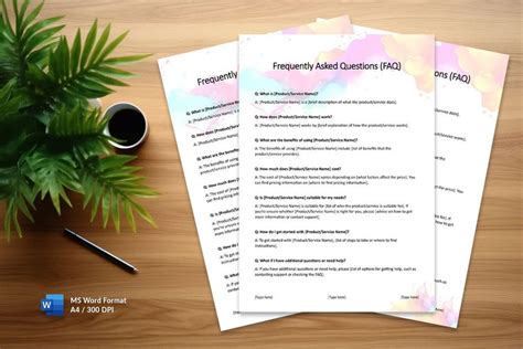 FAQs MS Word Template for Frequently Asked Questions