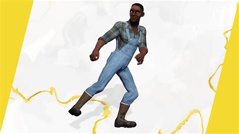 Farmer Cartoon Character in Overalls Artistic Realism 3D ... - 3DExport - muktibox.com