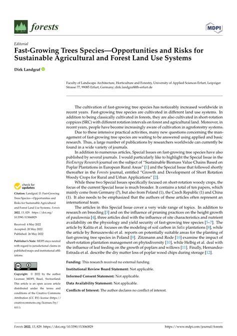 Fast-Growing Trees Species—Opportunities and Risks for ... - MDPI - raincitystudios.com