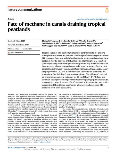 Fate of methane in canals draining tropical peatlands - Nature - raincitystudios.com