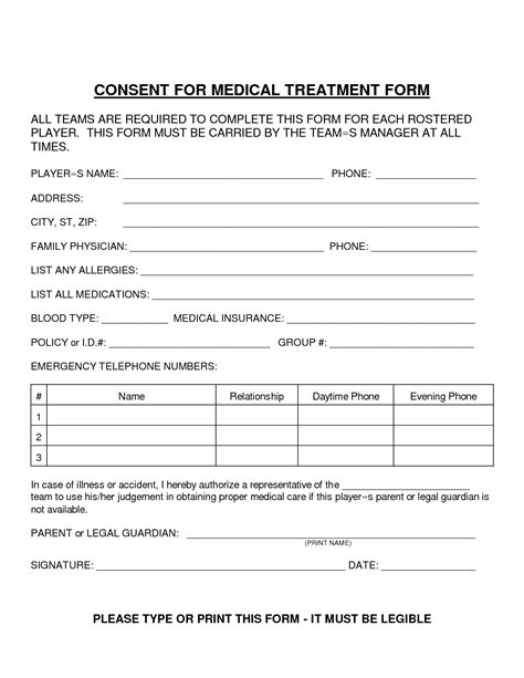 FBC Woodbury Medical Treatment Form