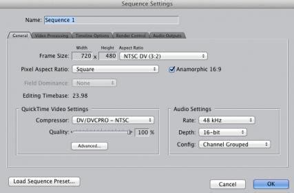 FCP 7 Tutorial Sequence Settings Part 1