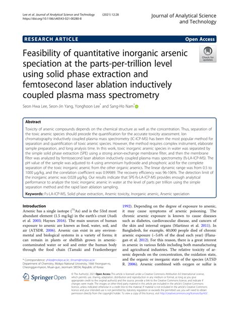 Feasibility of quantitative inorganic arsenic speciation at the parts ... - wintechmobiles.com