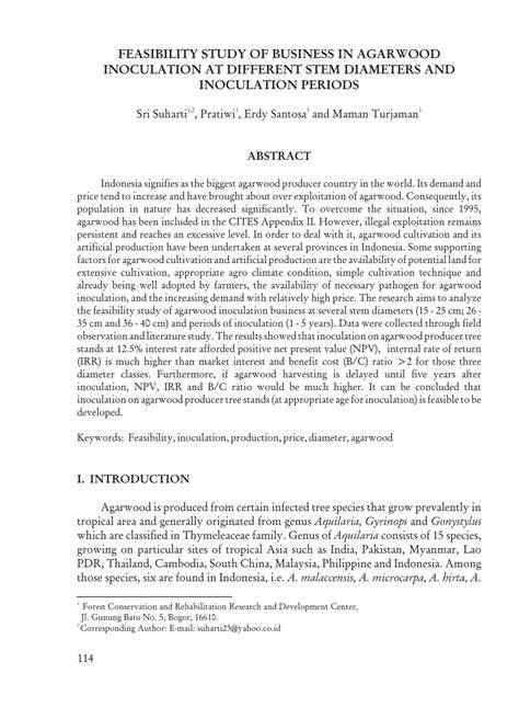 Feasibility Study of Business in Agarwood Inoculation at ... - Neliti - raincitystudios.com