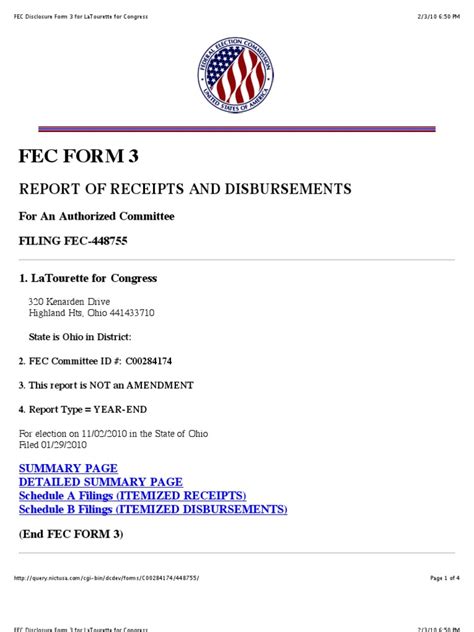 FEC Disclosure Form 3 for Charlie Gaddis for Congress