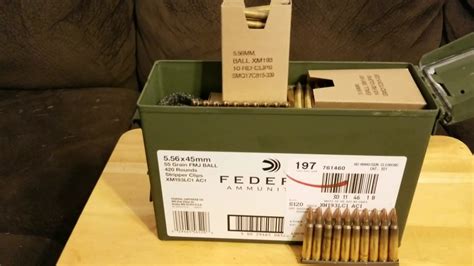 FEDERAL AMMO FMJ BALL. 5.56x45 55 Grain - YouTube