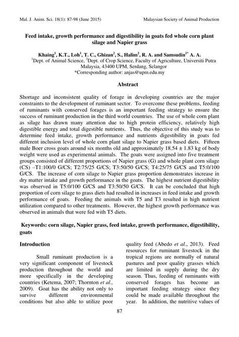 Feed intake, growth performance and digestibility in goats fed whole ... - raincitystudios.com
