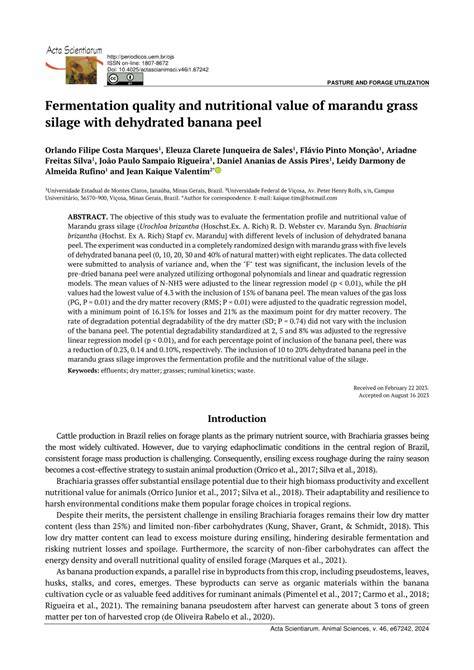 Fermentative and nutritive quality of banana by-product silage for goats - raincitystudios.com