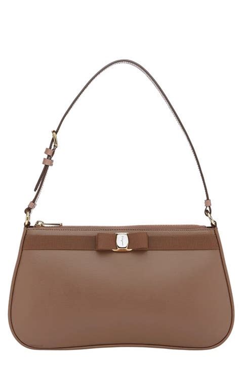 FERRAGAMO Vara Bow Leather Baguette Shoulder Bag Nordstrom