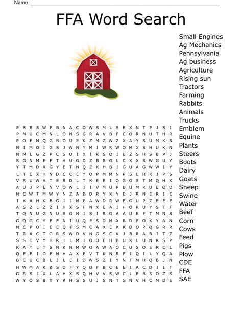 FFA Word Search WordMint