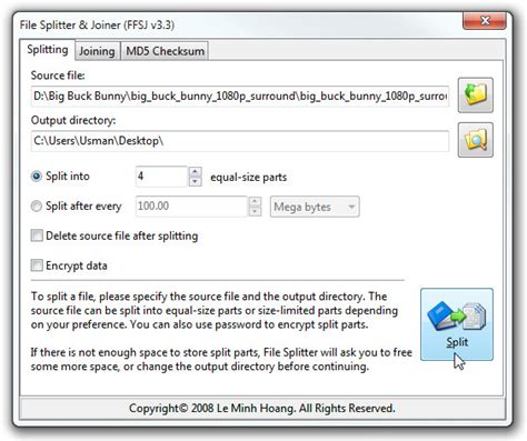 FFSJ Is The Fastest File Splitter And Joiner For Windows