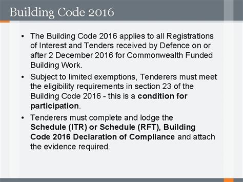 FH Building Code 2016: Declaration of Compliance and Declaration of