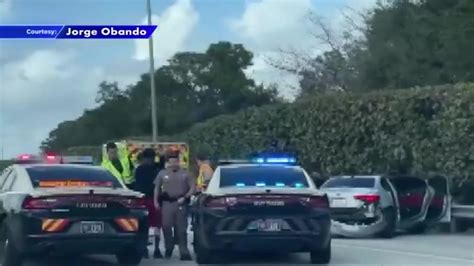 FHP troopers conduct PIT maneuver, ending pursuit of stolen Alfa Romeo on Turnpike in Miami Gardens; driver arrested