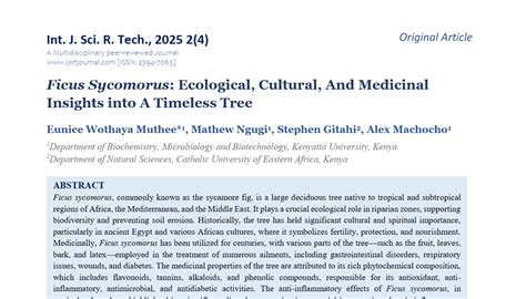 Ficus Sycomorus: Ecological, Cultural, And Medicinal Insights into A ... - raincitystudios.com