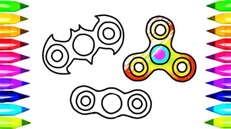 FIDGET SPINNER Drawing and Coloring Pages, and How to Make Easy Fidget
