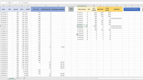 FIFO Excel Template Automate Inventory flow to COGS YouTube