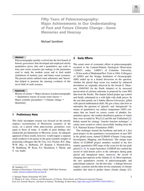 Fifty Years of Paleoceanography: Major Achievements in Our ... - raincitystudios.com