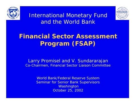 FINANCIAL SECTOR ASSESSMENT PROGRAM …