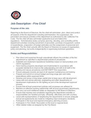 FIRE CHIEF JOB DESCRIPTION - Mesa, Arizona