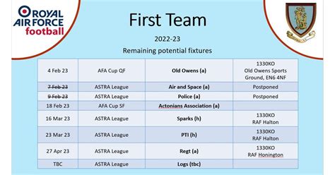 First Team Fixture List - wintechmobiles.com