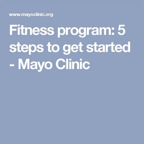 Fitness program: 5 steps to get started - Mayo Clinic - balustradellc