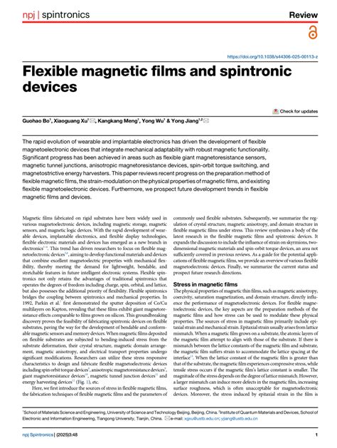 Flexible magnetic films and spintronic devices - npj … - wintechmobiles.com