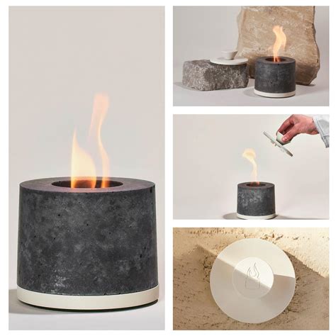 FLIKR Fire Personal Tabletop Concrete Fireplace - Concrete Room ...