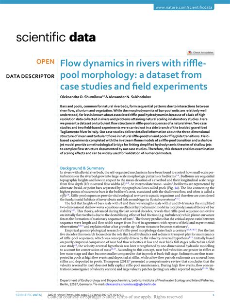 Flow dynamics in rivers with riffle-pool morphology: a dataset from ... - wintechmobiles.com