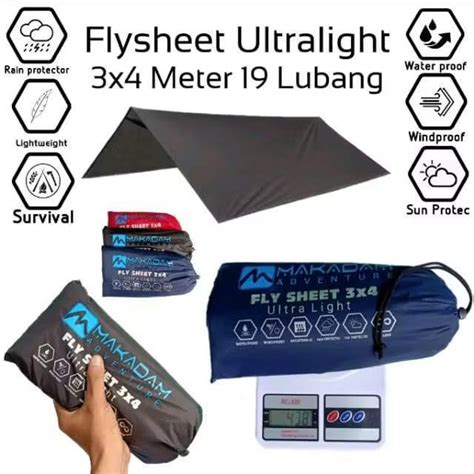 Flysheet tenda 3x4 meter ultralight waterproof makadam - balustradellc