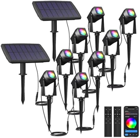 FMART 6 Pack RGBW, Solar Smart Bluetooth Landscape Spotlights ... - balustradellc