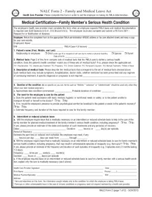 FMLA Forms 52413 Layout 1 Nalcbranch1100 Fill and Sign Printable