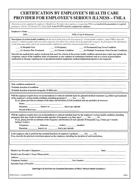 FMLA Forms Wisconsin - FMLA Forms 2024 Printable