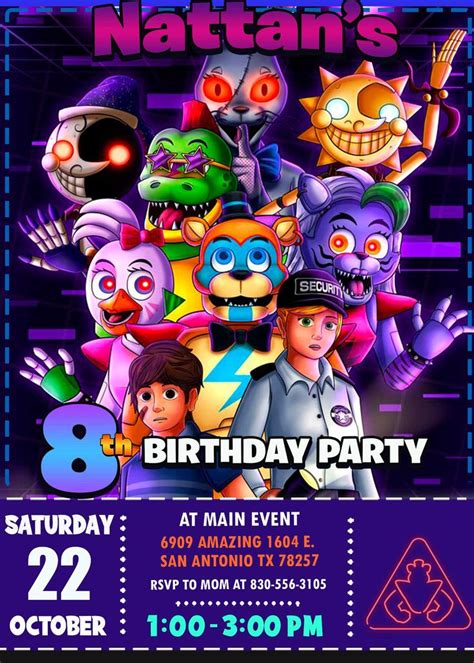 FNAF Security Breach Birthday Invitation - oscarsitosroom, …