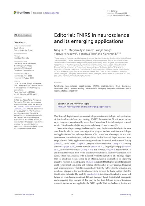 FNIRS in Neuroscience and its Emerging Applications