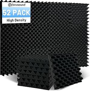 Focusound 52 Pack Acoustic Foam Panels 1" x 12" x … - balustradellc