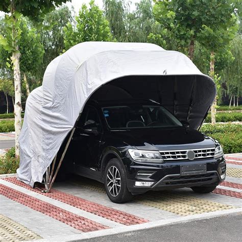 Folding Mobile Carport, Portable Stainless Steel Car Tent, Semi ... - balustradellc