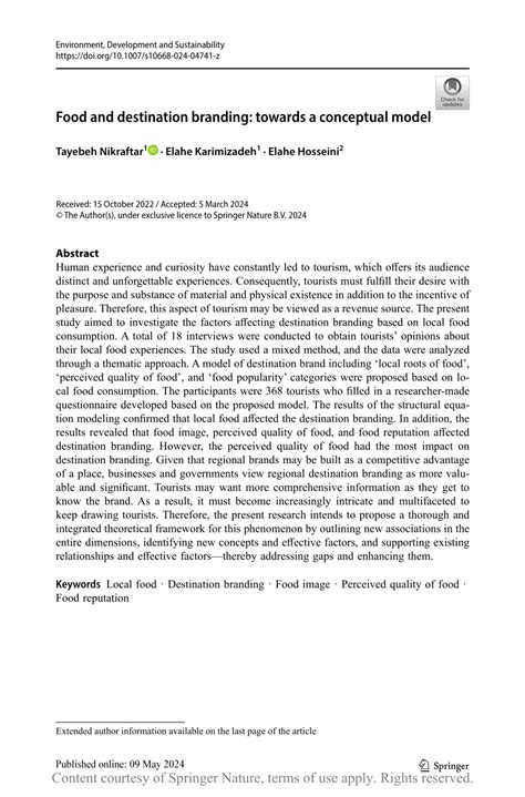 Food and destination branding: towards a conceptual model - wintechmobiles.com