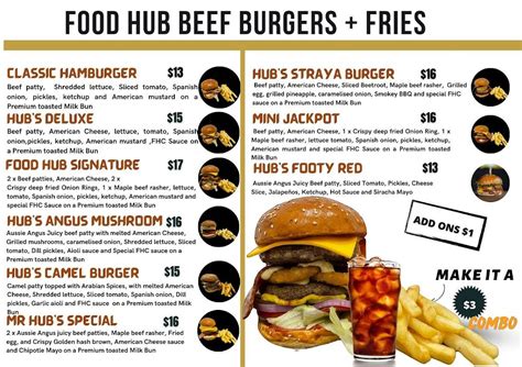 FOOD HUB Menu Takeout in Wollongong Delivery Menu