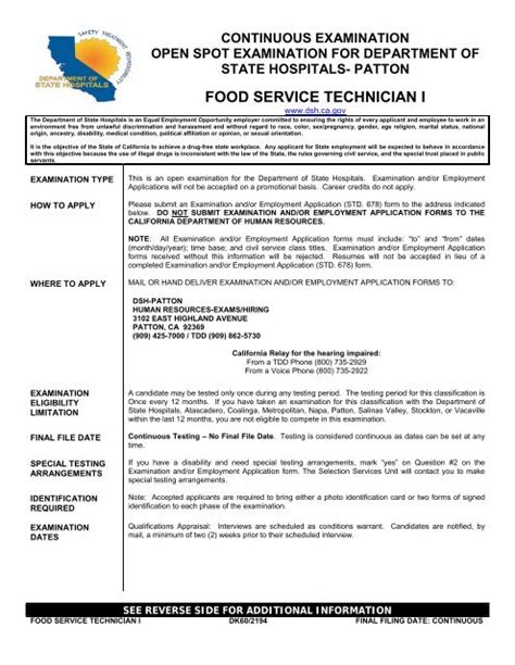 FOOD SERVICE TECHNICIAN I - LinkedIn