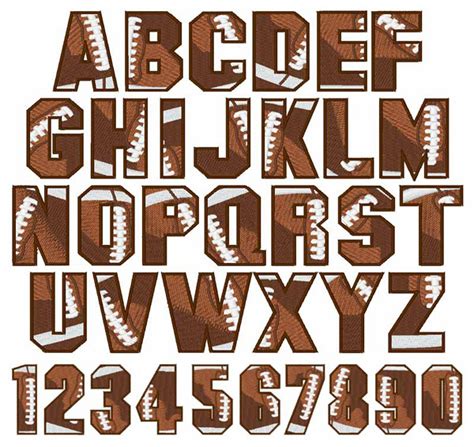 FOOTBALL Font by Embroidery Patterns Home Format Fonts on