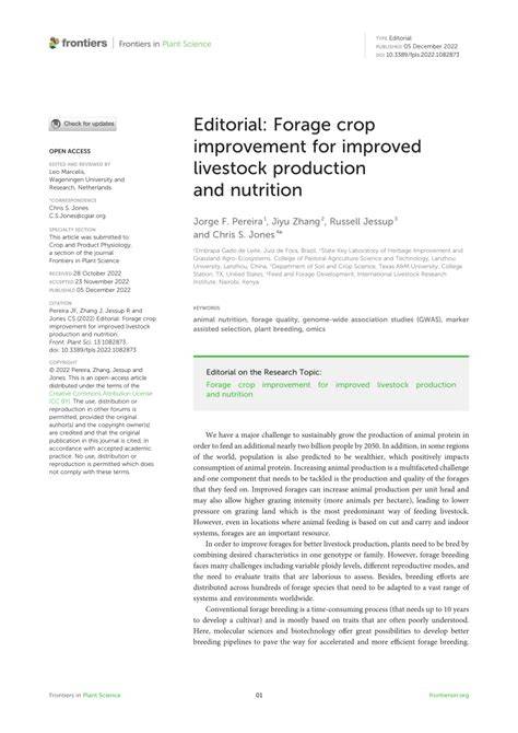 Forage Crop Improvement for Improved Livestock … - raincitystudios.com