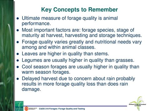 FORAGE QUALITY: CONCEPTS AND PRACTICES - raincitystudios.com