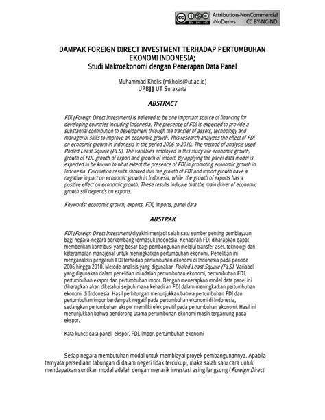 Foreign Direct Investmen: Penerapan dan Dampaknya … - balustradellc