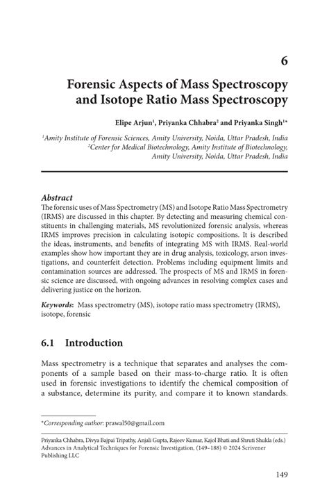 Forensic Aspects of Mass Spectroscopy and Isotope Ratio Mass ... - wintechmobiles.com