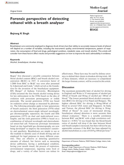 Forensic perspective of detecting ethanol with a breath analyser - wintechmobiles.com