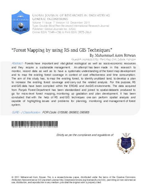 Forest Mapping by using RS and GIS Techniques - Global Journals - raincitystudios.com