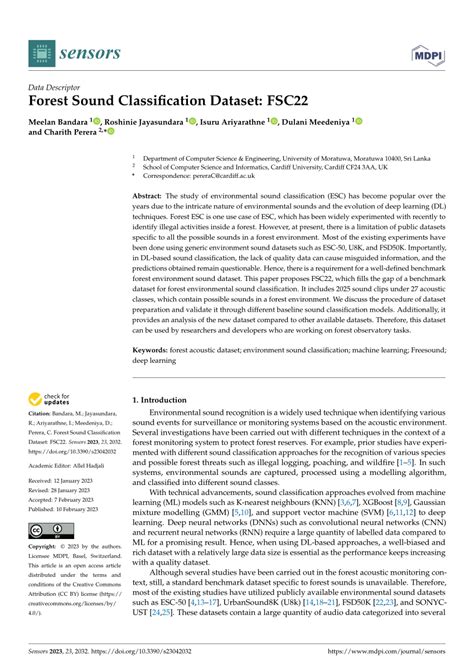 Forest Sound Classification Dataset: FSC22 - MDPI - coolestguyplanet.net